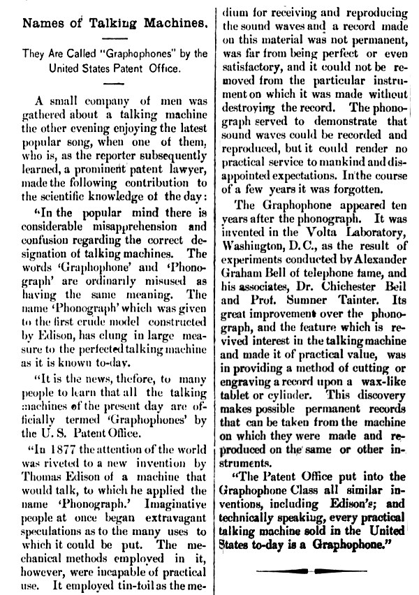 April 5, 1900 talking machine article