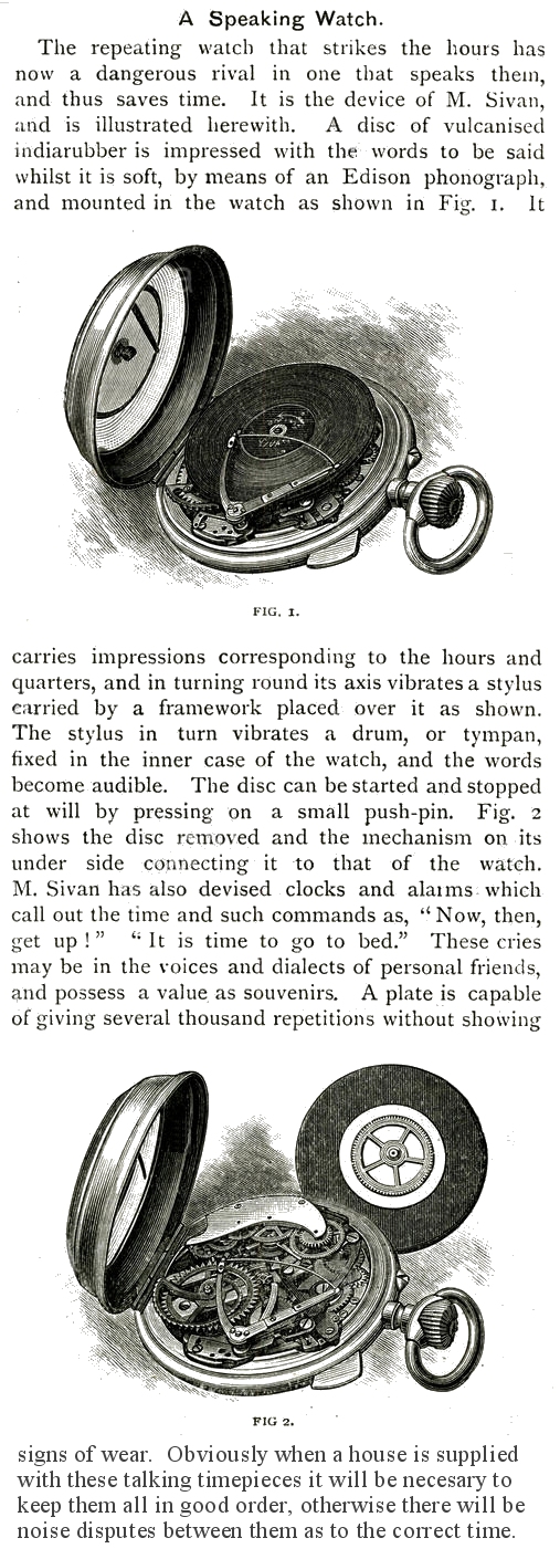 A speaking phonograph watch